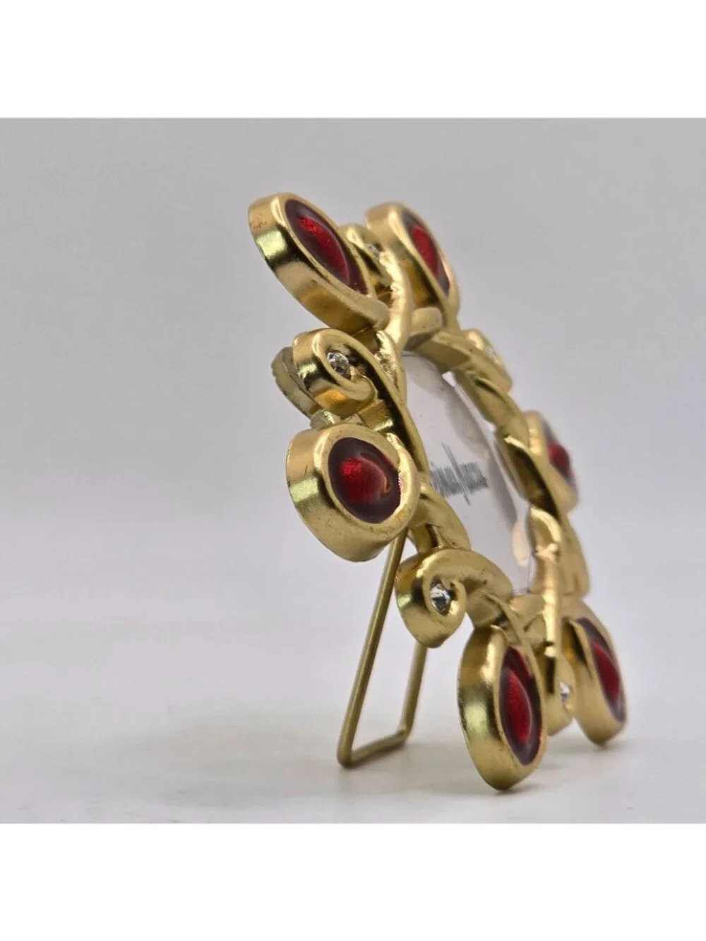 Miniature Picture Frame Neiman Marcus Signed Jay Strongwater Red Gold Enamel